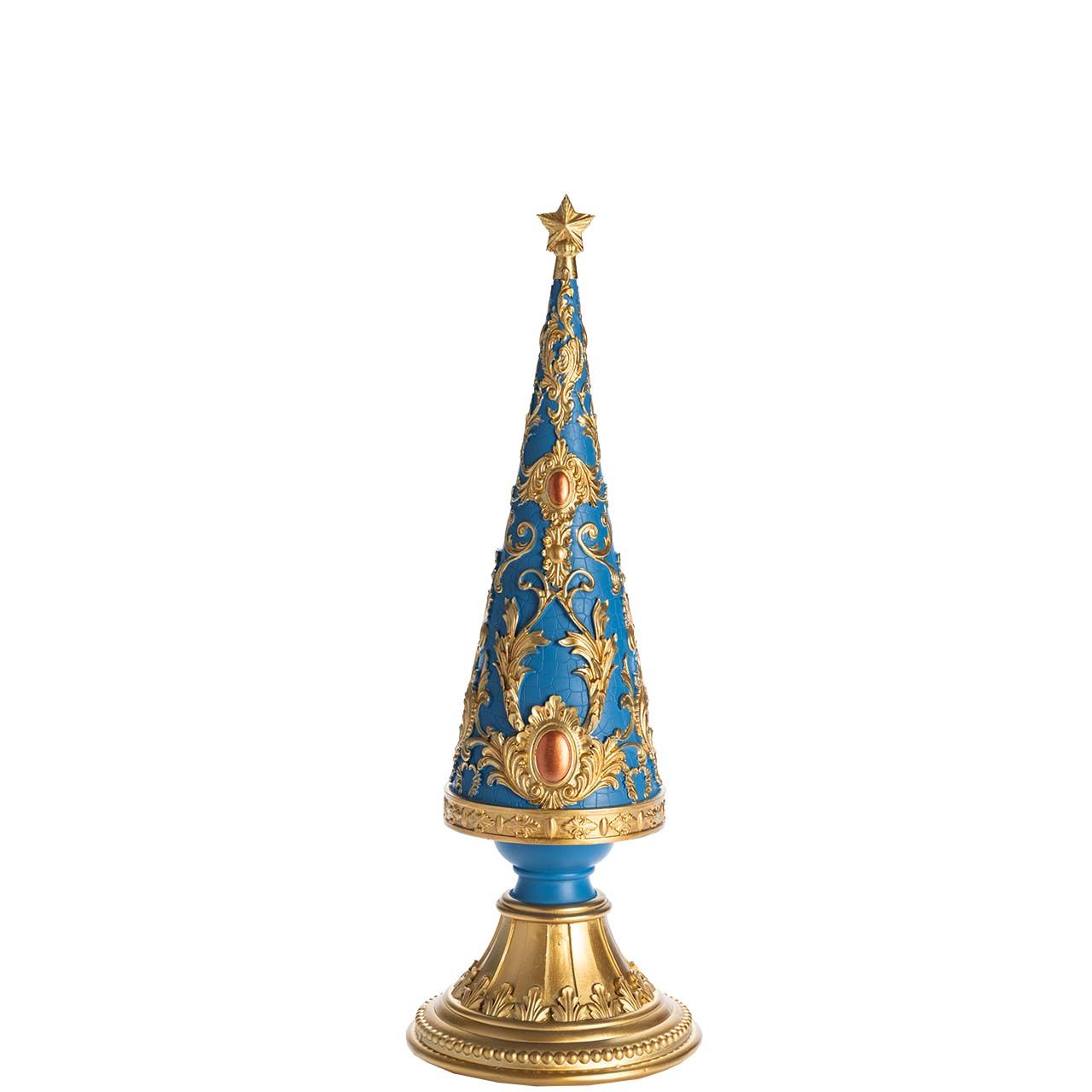 ALBERO DI NATALE STILIZZATO IN RESINA DECORATA H. 49